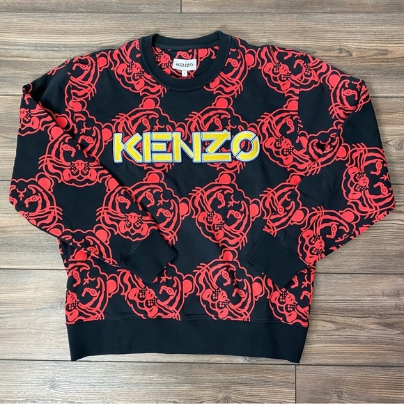 Kenzo Chinese New Year Tiger Print Logo Crew Sweatshirt - Picture 2 of 14
